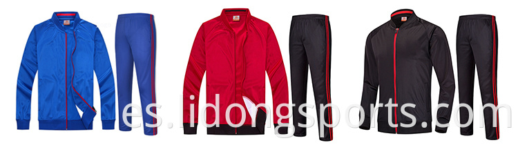 El último diseño del equipo personalizado Training Sportswear Sportswear Men Track Set Plain Soccer Club Jogging Track